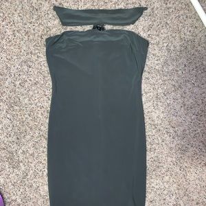 Deep green bodycon dress